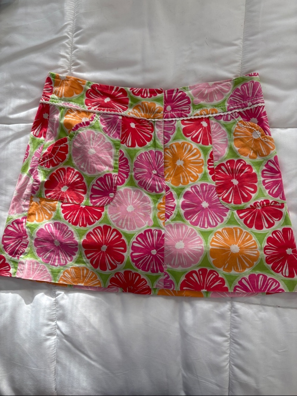 Lilly Pulitzer Citrus Bloom Cotton Mini Skort in Pink, Orange & Green